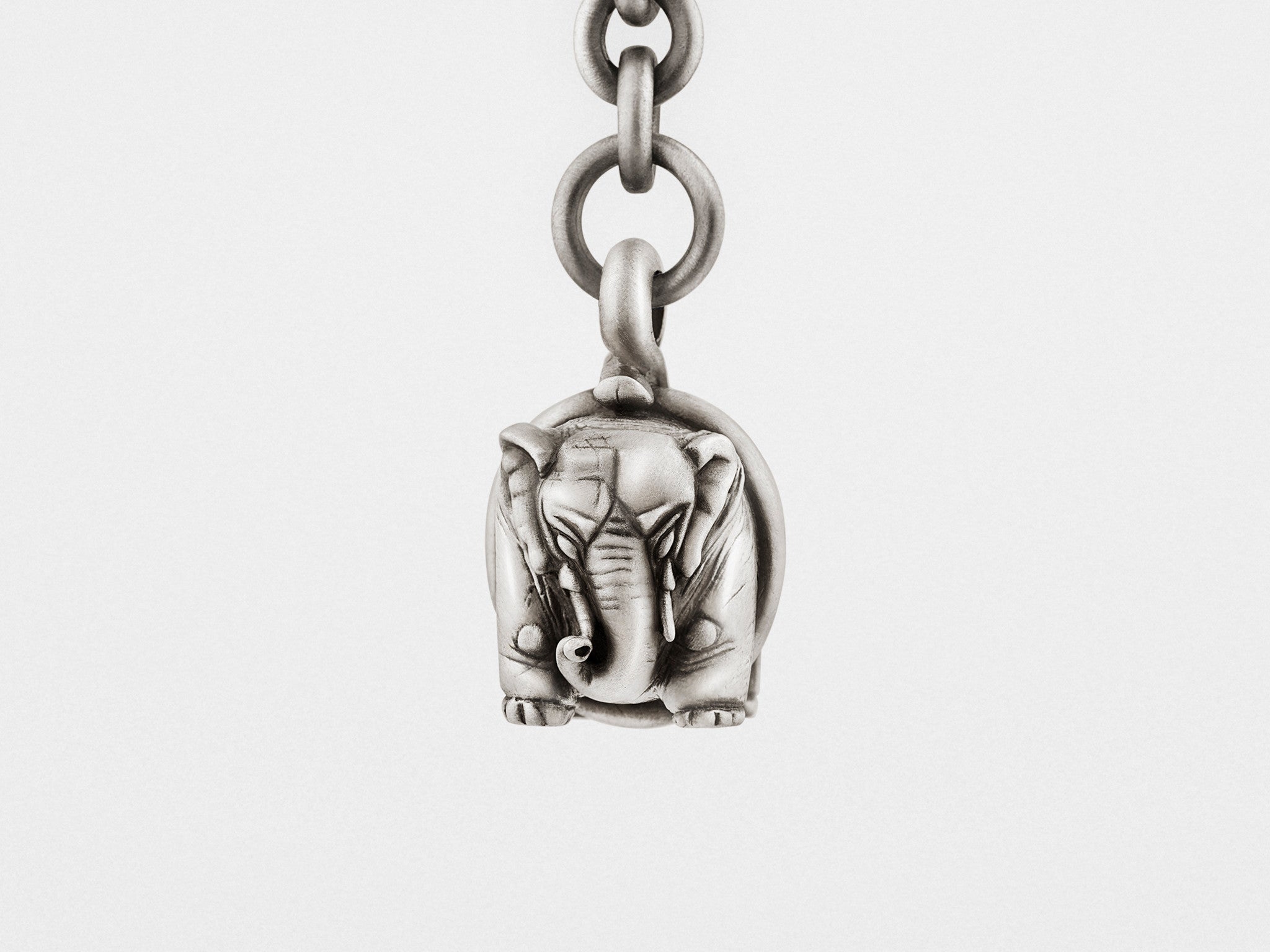 Elephant Keychain in Silver