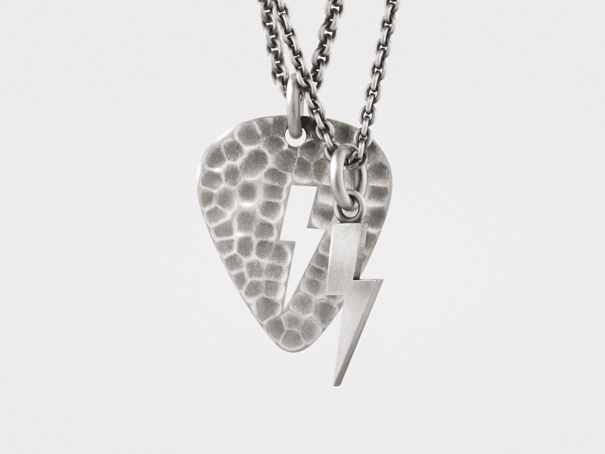 Lightning Bolt Plectrum (Guitar Pick) Layered Necklace