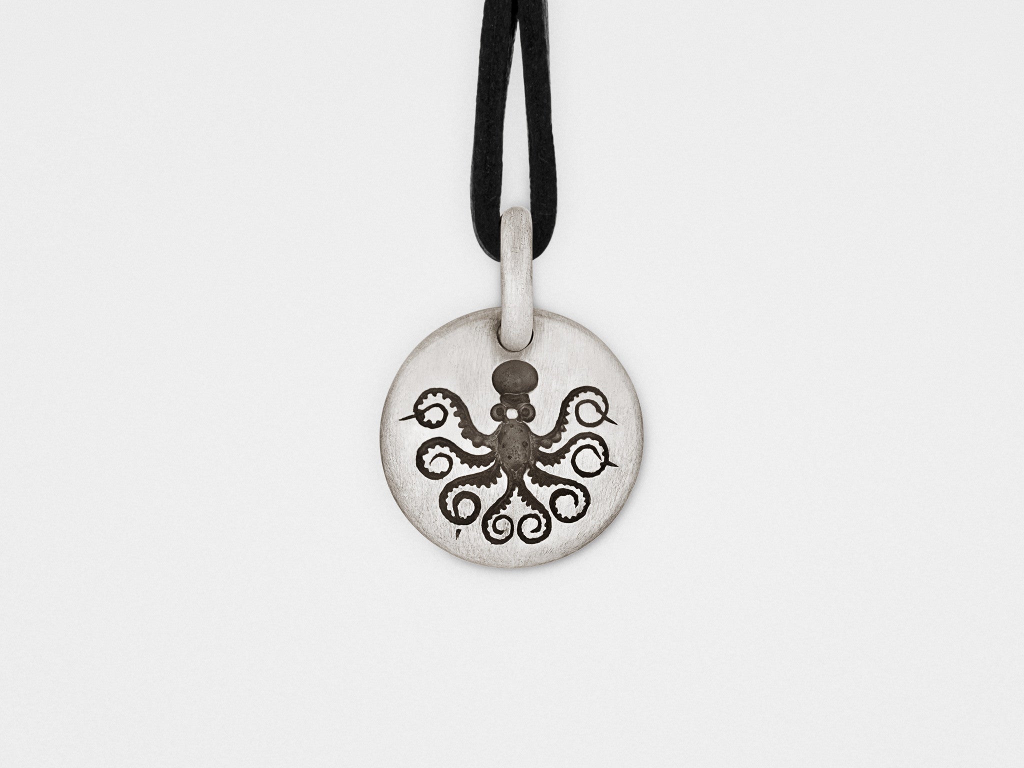 Octopus Charm Pendant in Silver