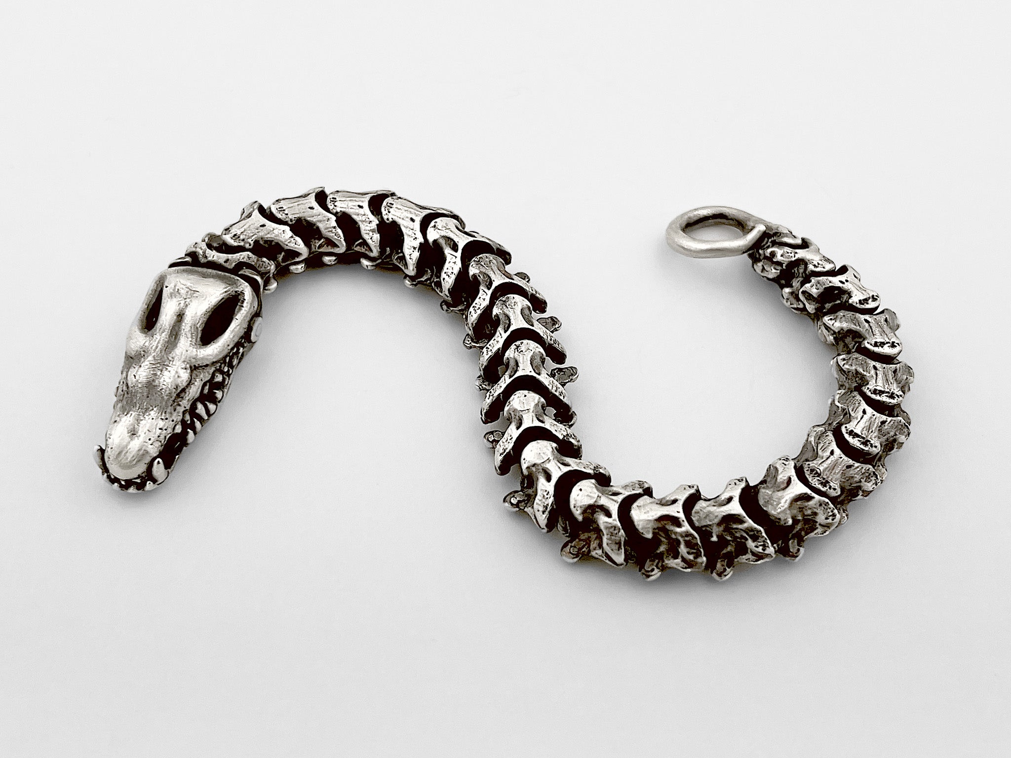 Large Snake Bones Bracelet in Silver