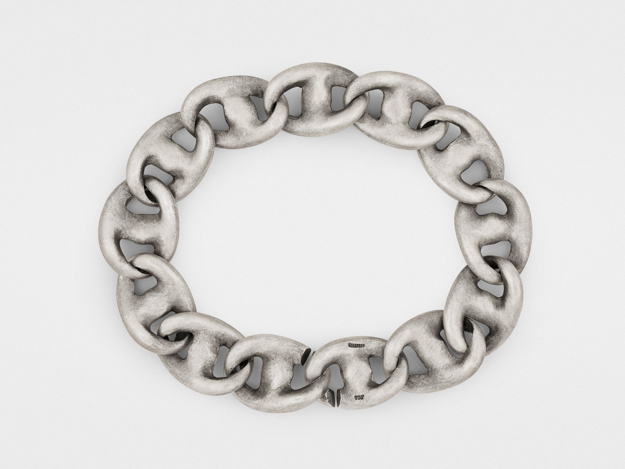 Wave Link Chain Bracelet in Silver